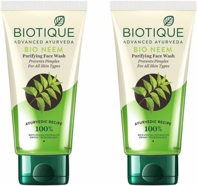 

BIOTIQUE BIO NEEM PURIFYING FACE WASH PREVENTS PIMPLES FOR ALL SKIN TYPES 150ML Face Wash(300 ml)