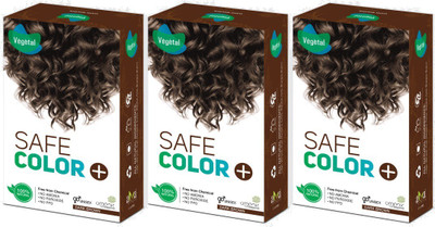 

Vegetal Safe Colour (100 gm × 3) Hair Color(Dark Brown Pack Of 3)