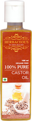 

HERBACEOUS 100% Pure And Natural Cold-Pressed Castor Oil (Premium Quality) Hair Oil(100 ml)