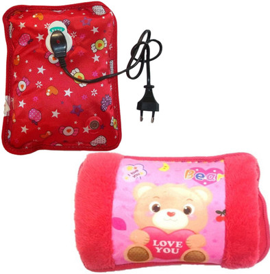 

OYD Electric Heating Get Pad Hot Water Bag For Joint/Muscle Pain (Multicolor) 2 Pack Combo of Electric Velvet Fur Bag and electric 1 L Hot Water Bag(Multicolor)