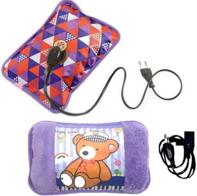 

OYD Electric Warm Gel Bag With Auto Cutoff (Multi-color) FOR MUSCLE & JOINTS PAIN 2 Piece Combo of Electric Velvet and electric 1 L Hot Water Bag(Multicolor)