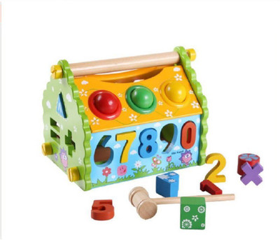 

Bestie Toys Multi-Functional Dismounting Wisdom House Wooden Learning Blocks Play Set for Kids(Multicolor)