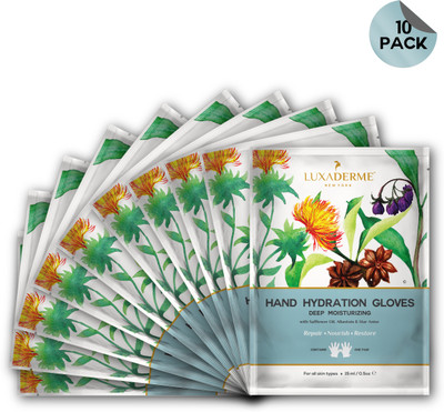 

LuxaDerme Deep Moisturizing Hand Hydration Gloves Safflower Seed Allantoin Botanicals, 15ml (Pack of 10)(150 ml)