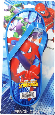 

FORE TREND Pencil Case Pen Pouch Bag Slipper shape Spider Man Art Polyester Pencil Box(Set of 1, Light Blue)