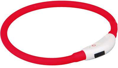 

Trixie Glow Collars Dog Safety Ring with USB (XS-S) Plain Dog Collar Charm(Red, Round)
