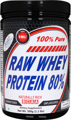 TRU RAW WHEY PROTEIN 80% Whey Protein(500 g, Unflavored)