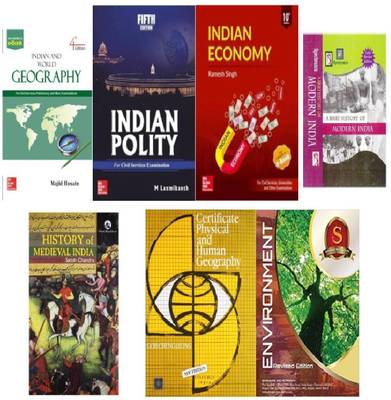 UPSC Combo, Indian Economy By Ramesh Singh,indian Polity By M Laxmikanth,spectrum A Brief History Of Modern India,Indian And World Geography By Majid Hussain,History Of Medieval India By Satish Chandra,Environment By Shankar,Certificate Physical And Human Geography By Goh Cheng Leong (7 BEST BOOK COMBO FOR CIVIL SERVICES EXAM,IAS,IPS,IFS,IRS,PSC,UPSC,PRELIMS,MAINS,CSAT,Best Author For UPSC EXAM) (ENGLISH MEDIUM): Buy UPSC Combo, Indian Economy By Ramesh Singh,indian Polity By M Laxmikanth,spectrum A Brief History Of Modern India,Indian And World Geography By Majid Hussain,History Of Medieval India By Satish Chandra,Environment By Shankar,Certificate Physical And Human Geography By Goh Cheng Leong (7 BEST BOOK COMBO FOR CIVIL SERVICES EXAM,IAS,IPS,IFS,IRS,PSC,UPSC,PRELIMS,MAINS,CSAT,Best Author For UPSC EXAM) (ENGLISH MEDIUM) by Ramesh singh, Spectrum, Shankar, M Laxmikanth, Satish Chandra, Majid Hussain, Goh ChengLeong 