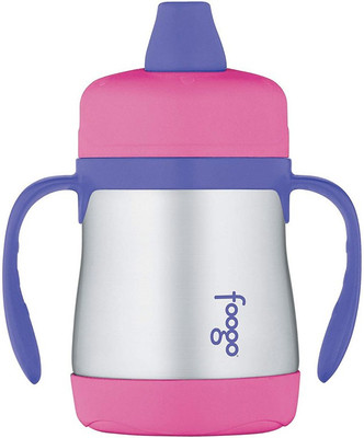

Thermos FOOGO Vacuum Insulated Stainless Steel Soft Spout Sippy Cup with Handles, Pink/Purple(Pink, Silver)