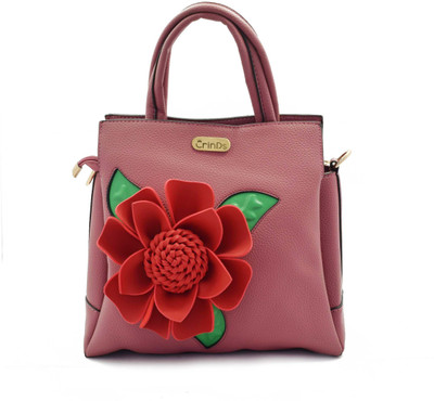 

Crinds Women Casual Pink Leatherette Hand-held Bag