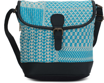 

People Women Casual Blue Canvas Sling Bag