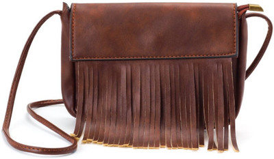

Little Hip Boutique Girls Casual Brown PU Sling Bag