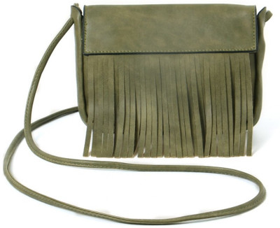 

Little Hip Boutique Girls Casual Green PU Sling Bag