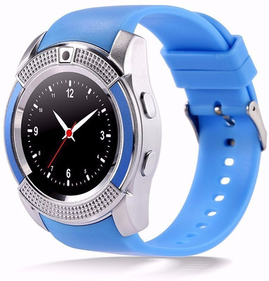 

M A enterprises V8 Bluetooth Smartwatch With Sim & Tf Card Support blue Smartwatch(Blue Strap Free Size)