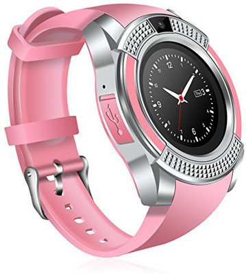 

M A enterprises V8 Bluetooth Smartwatch With Sim & Tf Card Support pink Smartwatch(Pink Strap Free Size)