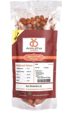 

AMRUTHA SWEETS Spicy Fried Peanut 200g Pack of 3(600 g, Pack of 3)