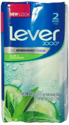 

Lever 2000 Refreshing Bar Soap, Fresh Aloe & Cucumber 4 oz, 2 ea (Pack of 2)(200 g)