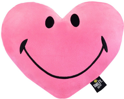 

Smiley World Heart Shaped Cushion / Pillow By Ultra - 12 inch(Pink)