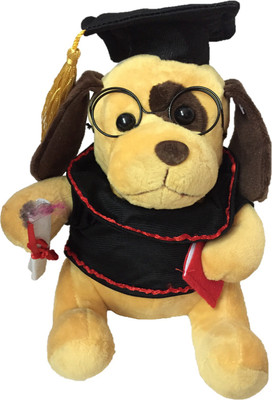 

CREATIVEVILLA CUTE BROWN SCHOLAR GRADUATE DOG TEDDY BEAR STUFFED PLUSH SOFT TOY CVST97L - 28 cm(Multicolor)