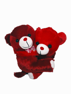 

Twiddle Elegant and Adorable Couple Teddy Bear Hugging Plush Stuffed Soft Toy For Kids Red Colour - 30 cm(Red)
