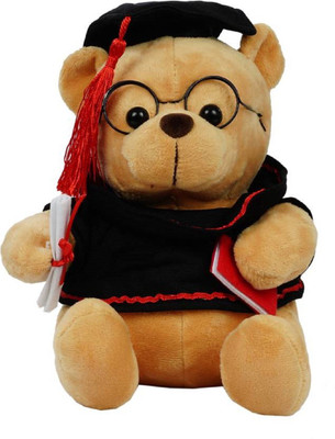 

CREATIVEVILLA CUTE BROWN SCHOLAR GRADUATE TEDDY BEAR STUFFED PLUSH SOFT TOY CVST96S - 15 cm(Multicolor)