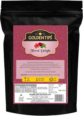 

Golden Tips Floral Delight - Rose, Hibiscus & Stevia Hibiscus, Rose Black Tea(100 g, Pouch)