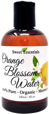 

Sweet Essentials Premium Organic Moroccan Orange Blossom (Neroli) Water | 4oz Imported From Morocco | Food Grade | Packed With Natural Antioxidants | Perfect for Reviving, Hydrating and Rejuvenating Your Face and Neck(75 ml)