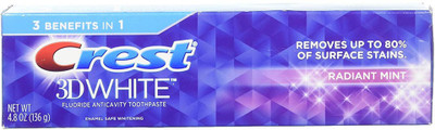 

Crest 3D White Radiant Mint Whitening Toothpaste, 4.8 oz Toothpaste(240 g)