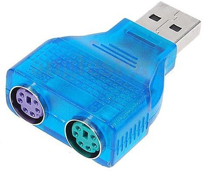 

smacc USB to Dual PS/2 Converter For Keyboard and Mouse-Blue USB Adapter(Blue)