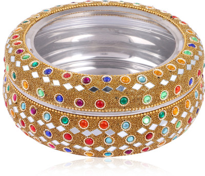 

SAMAA BIG-YELLOW-ROUND-BOX-002 JEWELRY BOX, GIFT PACK Vanity Box(Yellow)
