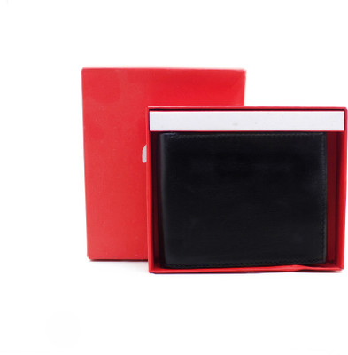 

flex boom Men Casual Black Genuine Leather Wallet(4 Card Slots)