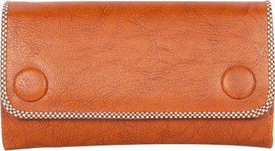 

DN CREATION Women Casual Tan Genuine Leather Wallet(4 Card Slots), Orange
