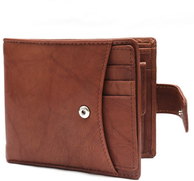

Hidekraft Men Casual Brown Genuine Leather Wallet(6 Card Slots), Light brown