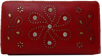 

landloper Girls Red Fabric Wallet, Dark red
