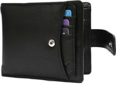 

Hidekraft Men Formal Black Genuine Leather Wallet(6 Card Slots)