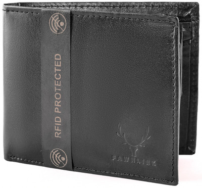

FAWNLINK Men Casual Black Genuine Leather Wallet(3 Card Slots)