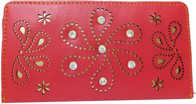 

landloper Girls Evening/Party Red Fabric Wallet, Light red