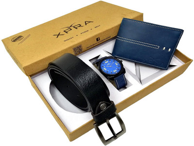 

XPRA Analog Watch, Belt, Wallet Combo(Blue, Black)