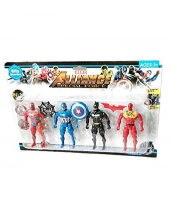 

QUINERGYS ™ City Guardian Justice Avengers Super Heroes 4 in 1 Action Figure Set(Multicolor)