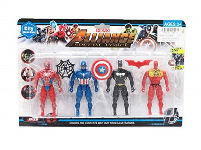 

QUINERGYS ® Super Hero Special Force Justice Avengers City Guardian 4 in 1 Action Figure Set(Multicolor)