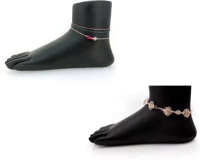 NAKABH Combo pack of 2 Single Leg Western Collection Alloy Anklet(Pack of 2)