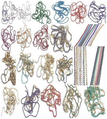 

3PUR Stone - Pearl - Ball Chains For Silk Thread Earring/Necklace Making/Decorative Material