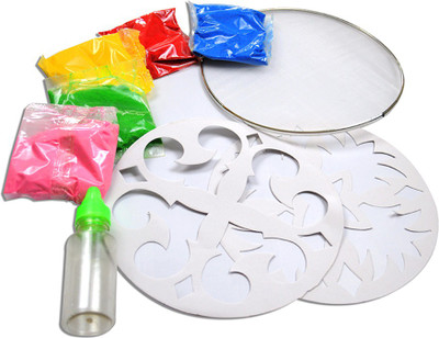 

ProjectsforSchool Ready to Draw Rangoli Making Kit - Design Creativity Diwali Floor Design with 5 colours
