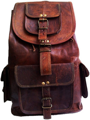 

STYLOLEATHERBAGS Leather Backpack V1 16 Backpack(Brown)