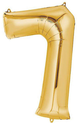 

Riit Solid 17 Inch Golden Number 7 (Seven) Foil Balloon Balloon(Gold, Pack of 1)