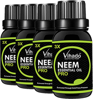 

VIHADO 100% Pure Cold Pressed Neem Oil For Hair, Skin & Nails - Natural Insect Repellent Hair Oil 3X PRO (30 ML) (PACK OF 4)(30 ml)