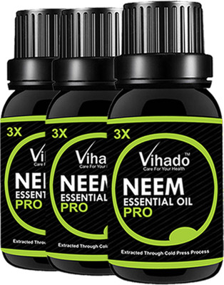 

VIHADO 100% Pure Cold Pressed Neem Oil For Hair, Skin & Nails - Natural Insect Repellent Hair Oil 3X PRO (15 ML) (PACK OF 3)(15 ml)