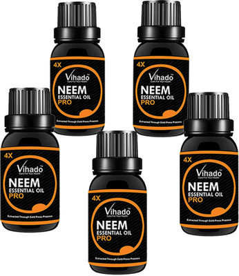 

VIHADO Neem Oil 4X PRO for Hair & Skin (10 ML) (Pack of 5)(10 ml)