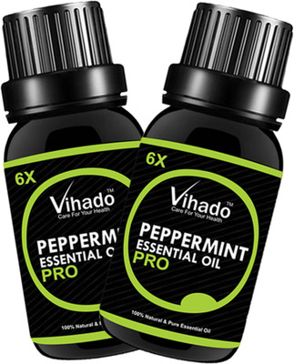 

VIHADO Peppermint Essential Oil 6X PRO 100% Pure Natural & Therapeutic Grade For Aromatherapy, Skin, Acne & Hair Growth (25 ML) (Pack of 2)(25 ml)