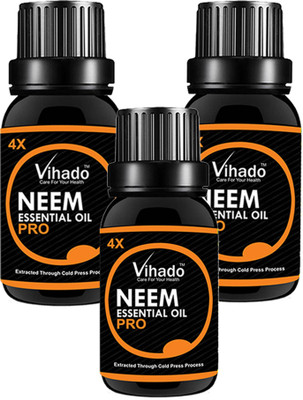 

VIHADO Neem Carrier Oil (20 ML) Pure Natural For Skin care & Hair treatment Hair Oil 4X PRO (Pack of 3)(20 ml)