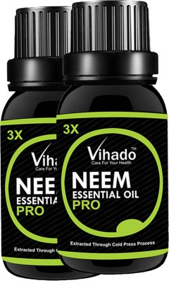 

VIHADO Pure Organic Neem Oil (ColdPressed & Undiluted) Hair Oil 3X PRO (10 ML) (Pack of 2)(10 ml)